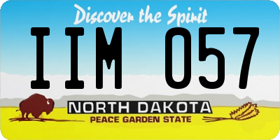 ND license plate IIM057
