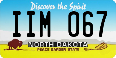 ND license plate IIM067
