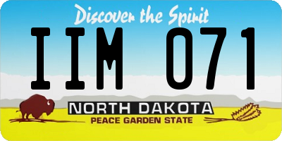 ND license plate IIM071