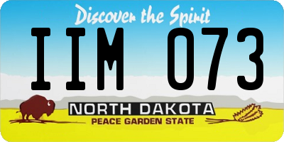 ND license plate IIM073