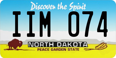 ND license plate IIM074