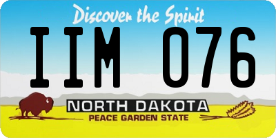 ND license plate IIM076