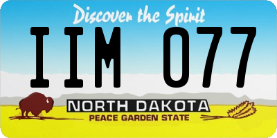 ND license plate IIM077