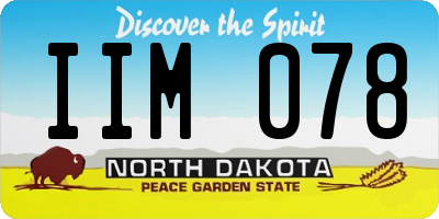 ND license plate IIM078
