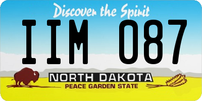 ND license plate IIM087