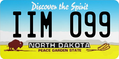 ND license plate IIM099