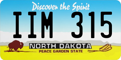 ND license plate IIM315