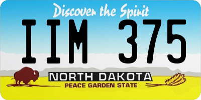 ND license plate IIM375