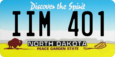 ND license plate IIM401