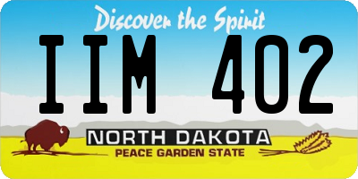 ND license plate IIM402