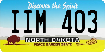 ND license plate IIM403
