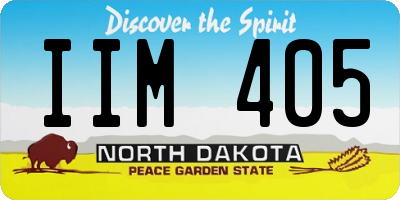 ND license plate IIM405