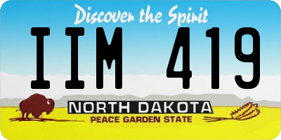 ND license plate IIM419