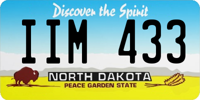 ND license plate IIM433