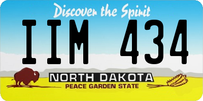 ND license plate IIM434
