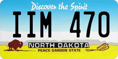 ND license plate IIM470