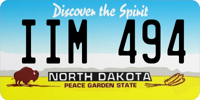 ND license plate IIM494