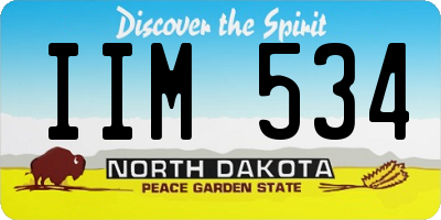 ND license plate IIM534