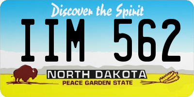 ND license plate IIM562