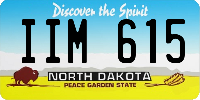 ND license plate IIM615