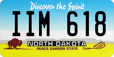 ND license plate IIM618