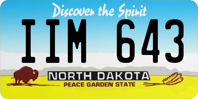 ND license plate IIM643