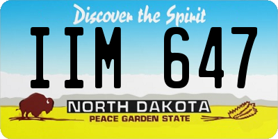 ND license plate IIM647