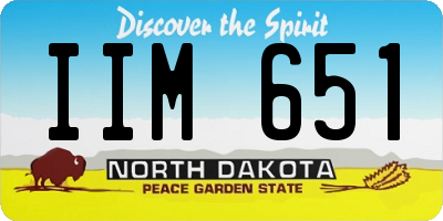 ND license plate IIM651