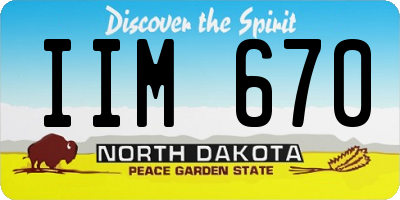 ND license plate IIM670