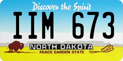 ND license plate IIM673