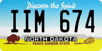 ND license plate IIM674