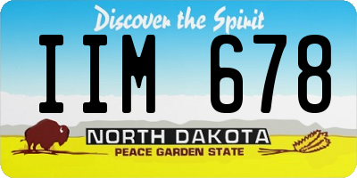 ND license plate IIM678