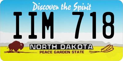 ND license plate IIM718