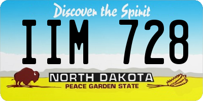 ND license plate IIM728