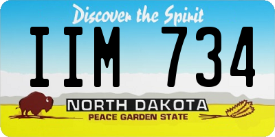 ND license plate IIM734