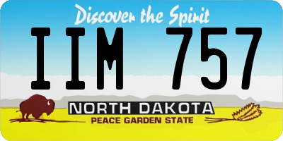 ND license plate IIM757