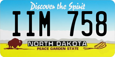 ND license plate IIM758