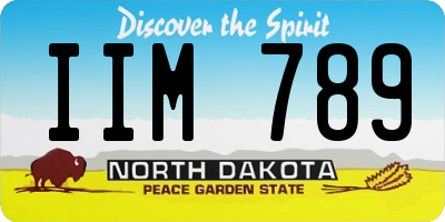 ND license plate IIM789