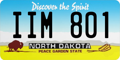 ND license plate IIM801