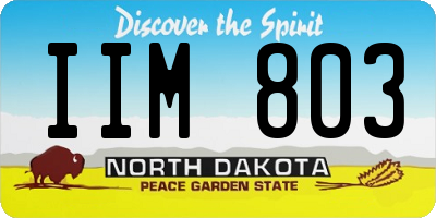 ND license plate IIM803