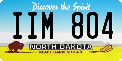 ND license plate IIM804