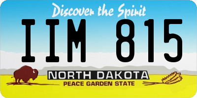 ND license plate IIM815