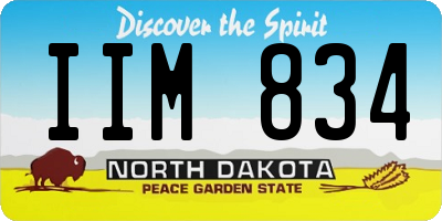 ND license plate IIM834