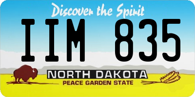 ND license plate IIM835