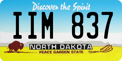 ND license plate IIM837