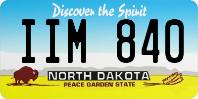 ND license plate IIM840
