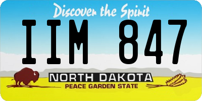 ND license plate IIM847