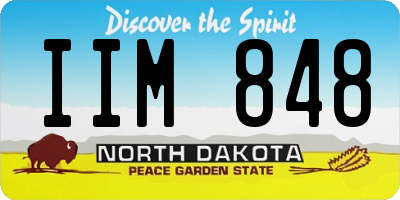 ND license plate IIM848