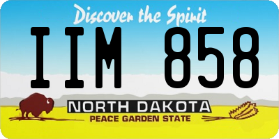 ND license plate IIM858