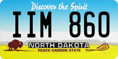 ND license plate IIM860